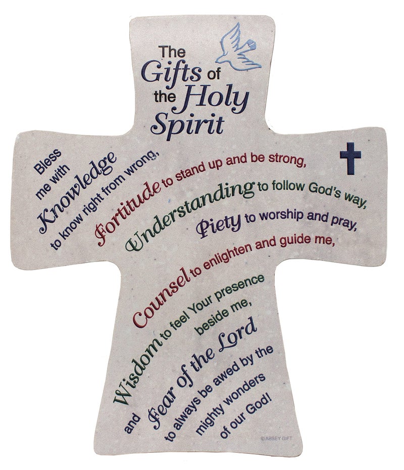 Abbey Gift Gifts of The Holy Spirit Plaque, Multicolor, 6 x 7.13" (36302)
